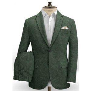 Bottle Green Herringbone Tweed Suit